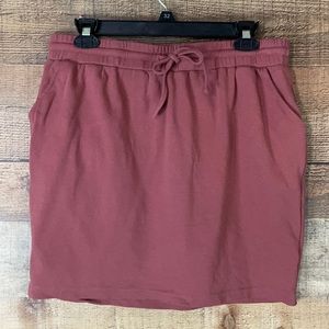 Kittenish mauve pink knit skirt drawstring waist Size large